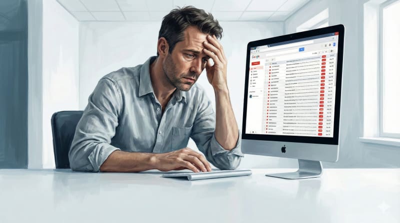 Dirigeant de PME submergé par les emails